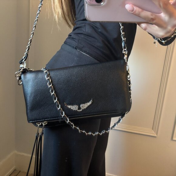 Zadig & Voltaire rock clutch bag with two chain detailing - Picture 2 of 10